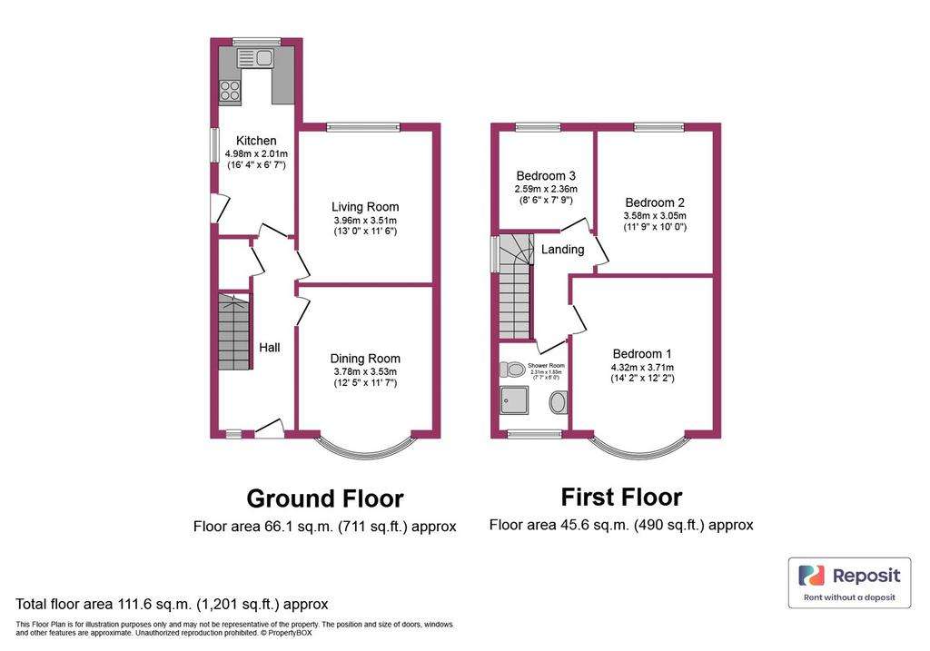 3 bedroom semi-detached house to rent - floorplan