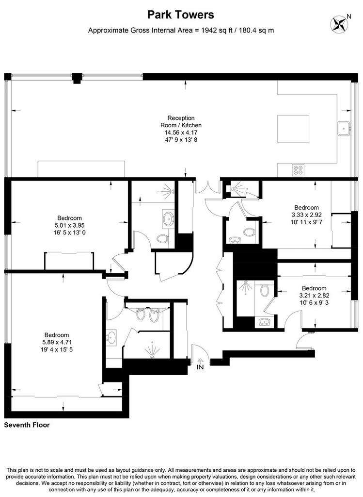 4 bedroom flat to rent - floorplan