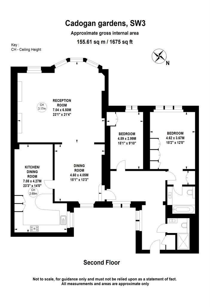 2 bedroom flat to rent - floorplan