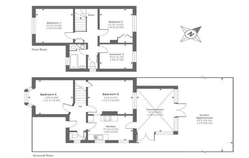 5 bedroom semi-detached house to rent - floorplan