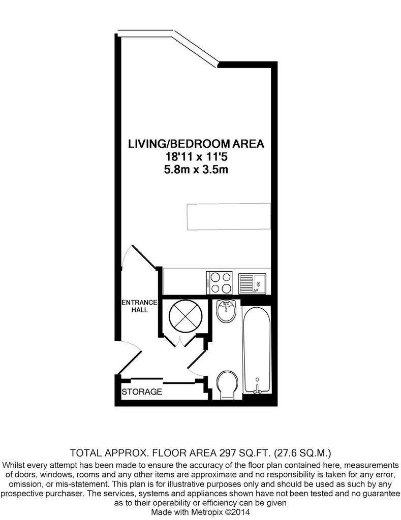 Studio flat to rent - floorplan