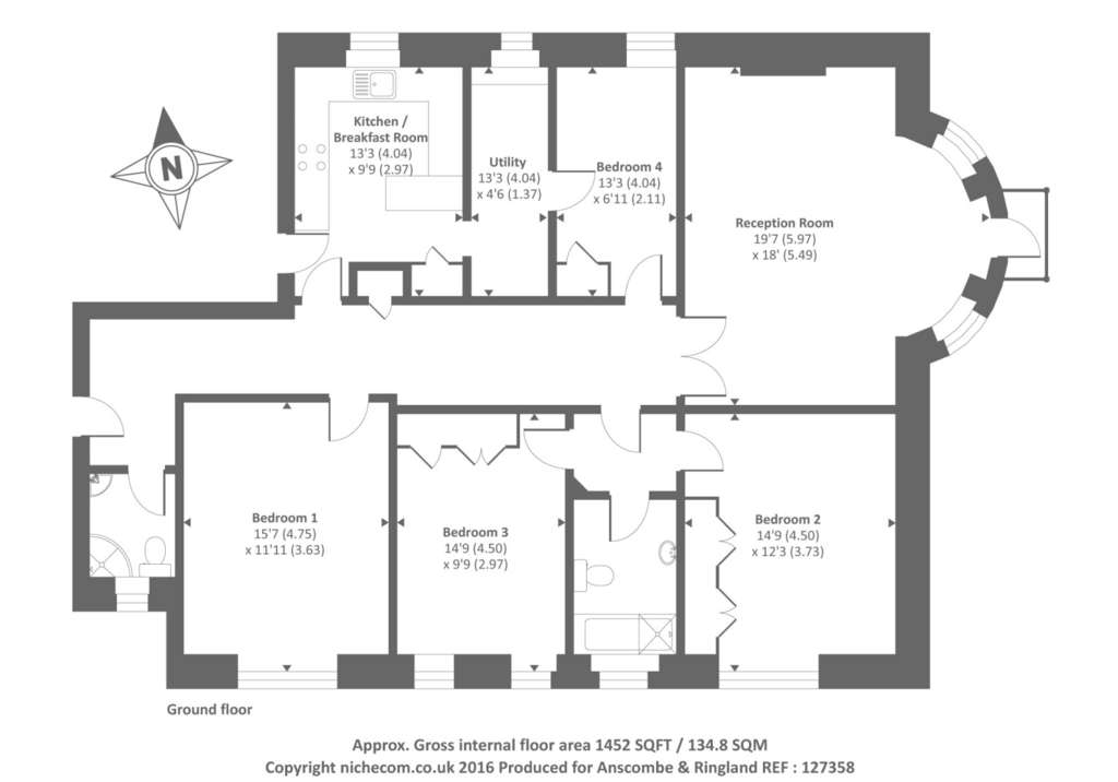 4 bedroom flat to rent - floorplan