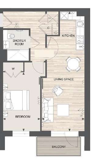 1 bedroom flat to rent - floorplan