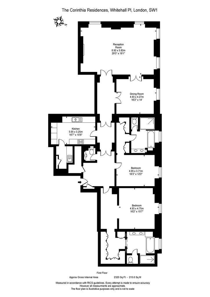 2 bedroom flat to rent - floorplan