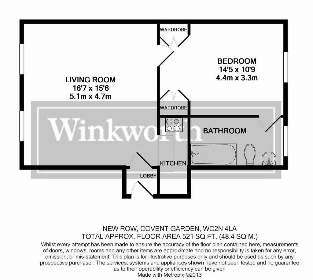 1 bedroom flat to rent - floorplan