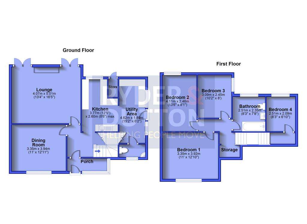 4 bedroom semi-detached house for sale - floorplan