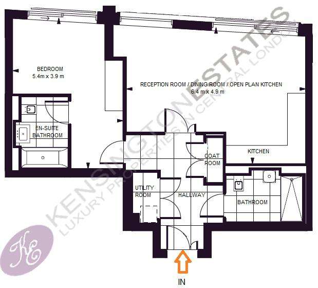 1 bedroom flat to rent - floorplan