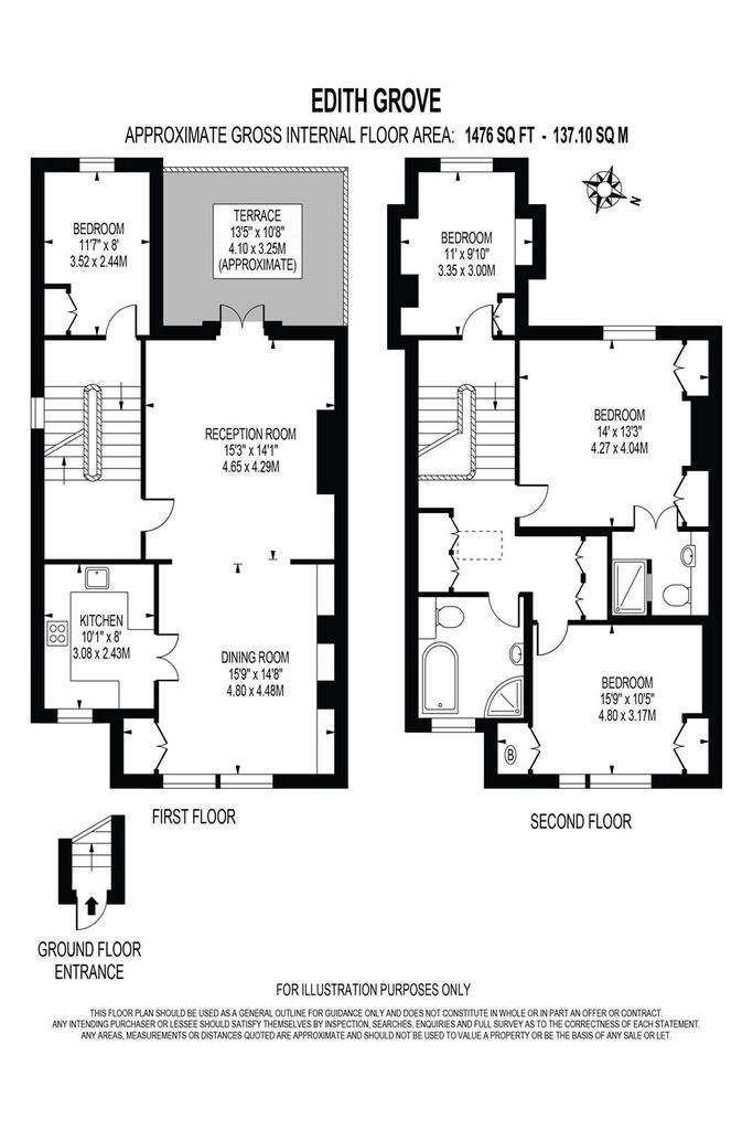 4 bedroom maisonette to rent - floorplan