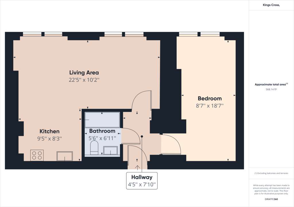 1 bedroom flat to rent - floorplan