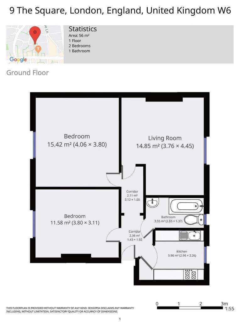 2 bedroom flat to rent - floorplan