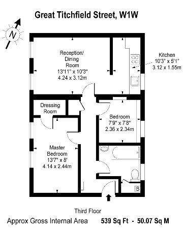 2 bedroom flat to rent - floorplan