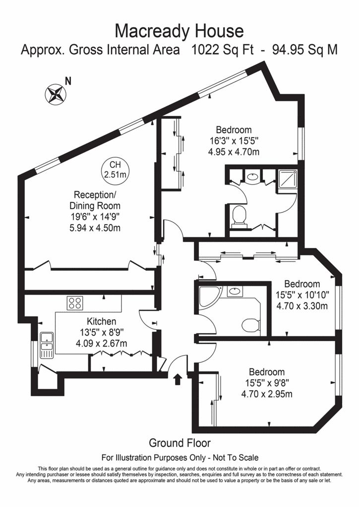 2 bedroom flat to rent - floorplan