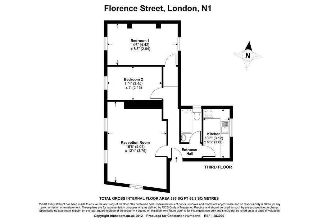 2 bedroom flat to rent - floorplan