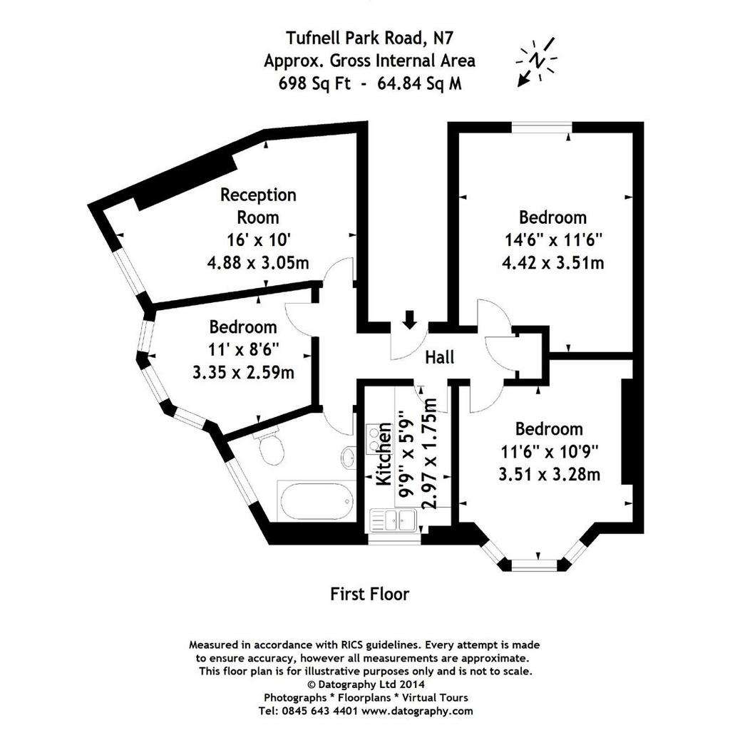 2 bedroom flat to rent - floorplan