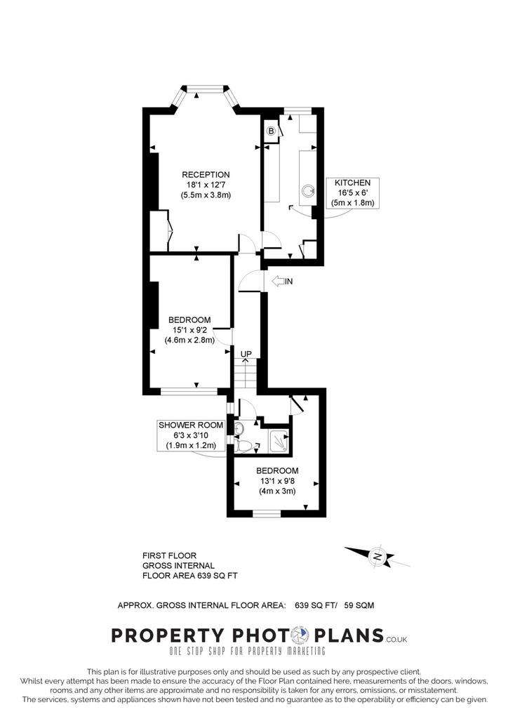 2 bedroom flat to rent - floorplan