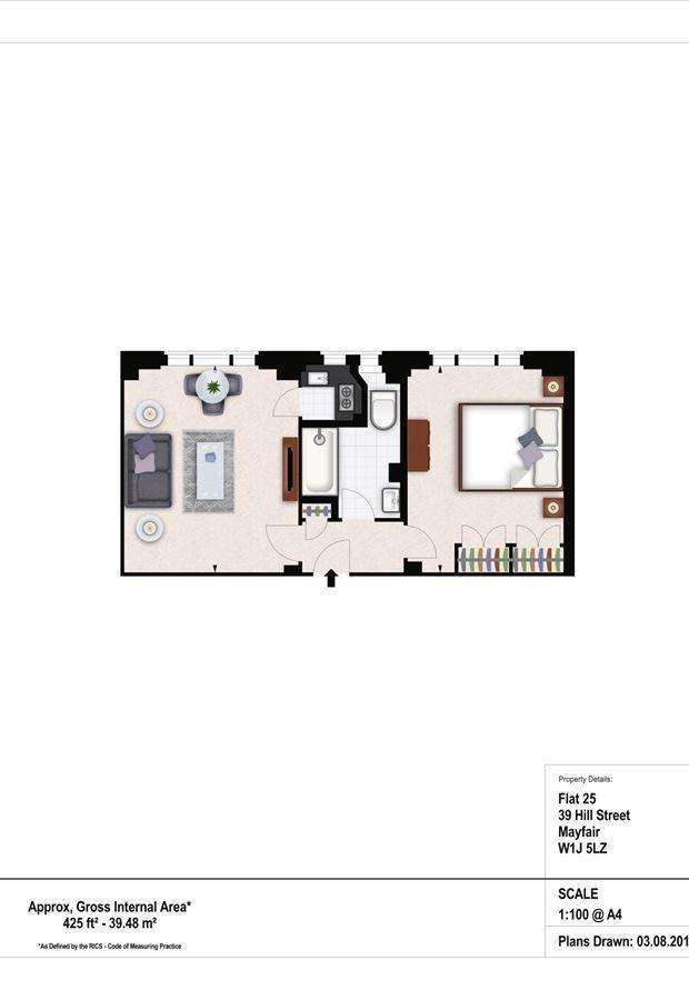 1 bedroom flat to rent - floorplan