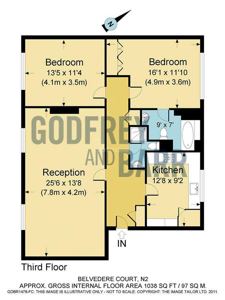 2 bedroom flat to rent - floorplan