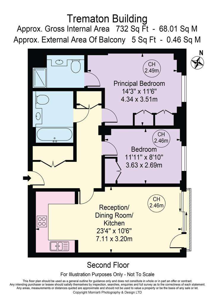 2 bedroom flat to rent - floorplan