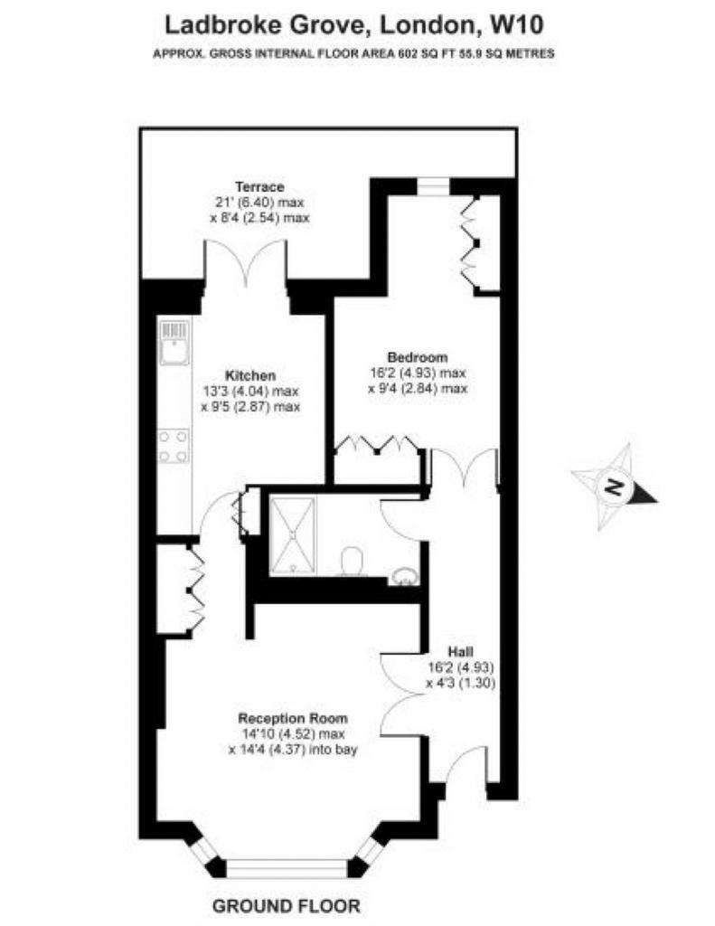 1 bedroom flat to rent - floorplan