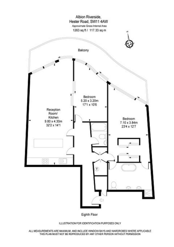 2 bedroom flat to rent - floorplan