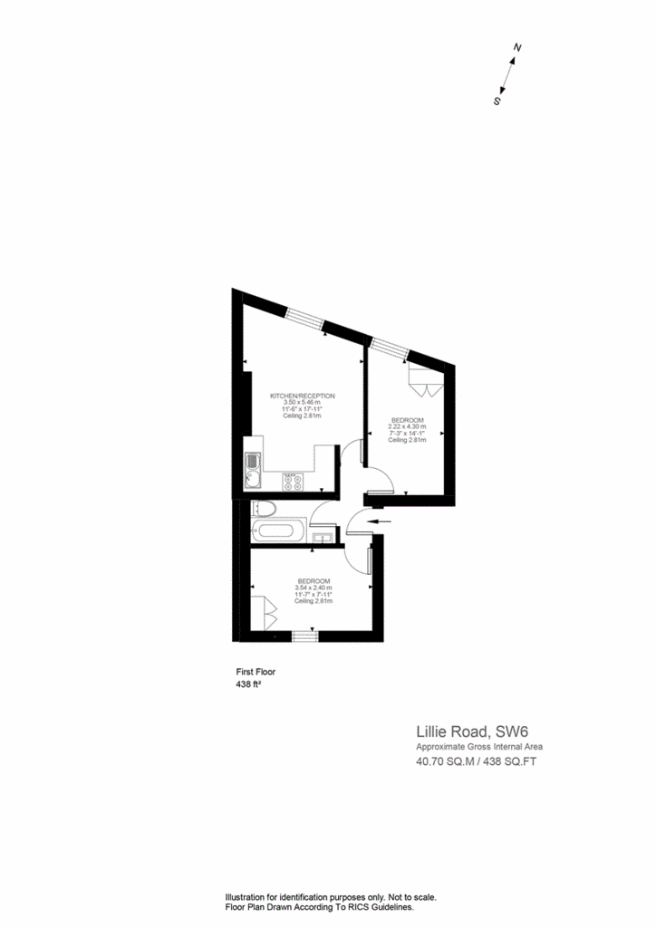 2 bedroom flat to rent - floorplan