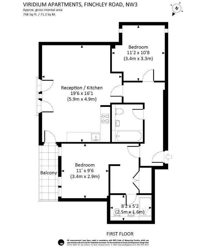 2 bedroom flat to rent - floorplan