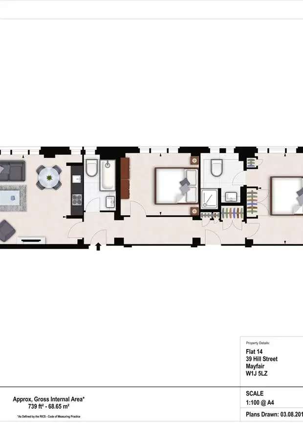 2 bedroom flat to rent - floorplan