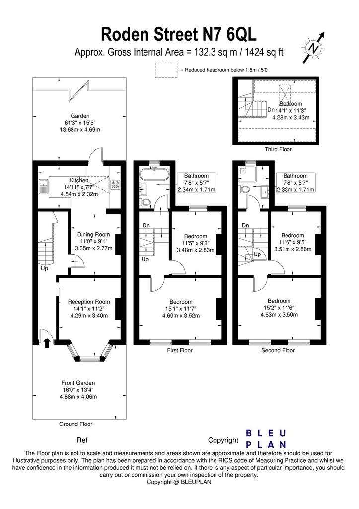 5 bedroom terraced house to rent - floorplan