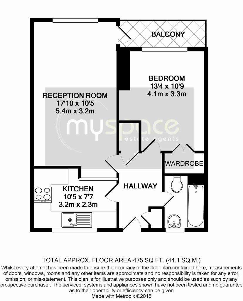 1 bedroom flat to rent - floorplan