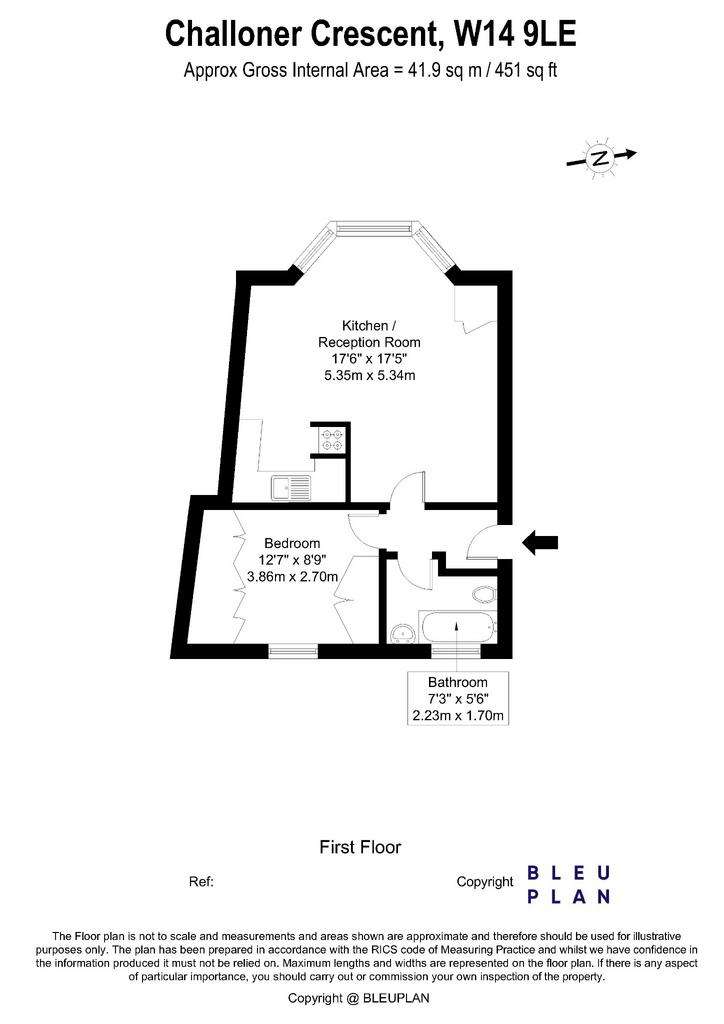 1 bedroom flat to rent - floorplan