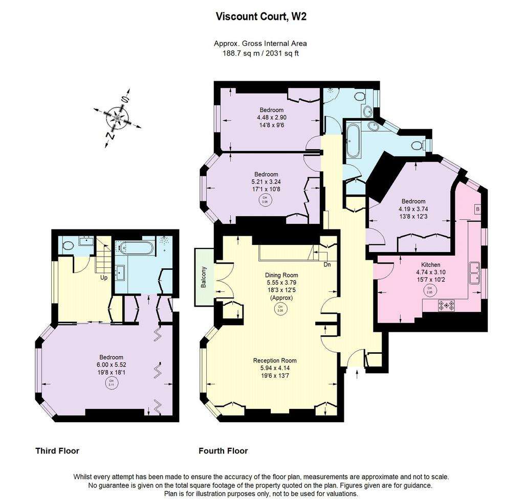 4 bedroom flat to rent - floorplan