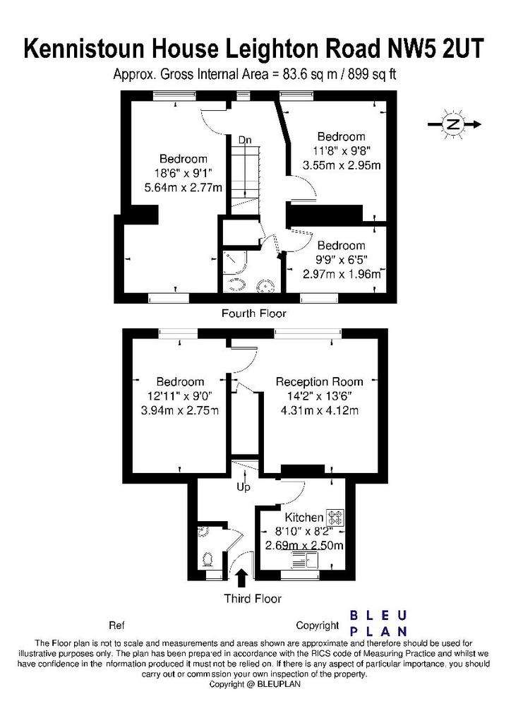 3 bedroom flat to rent - floorplan