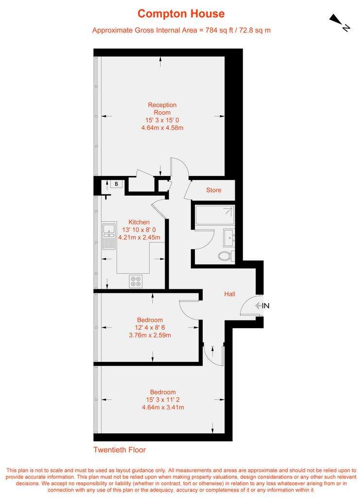 2 bedroom flat to rent - floorplan