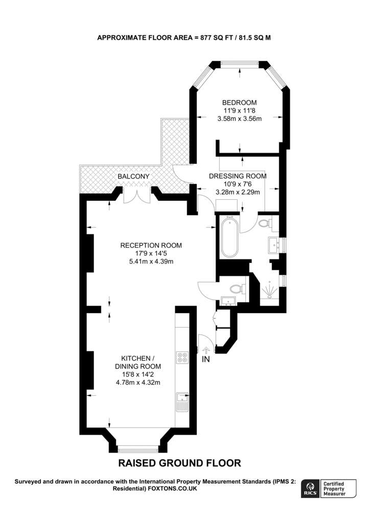 1 bedroom flat to rent - floorplan