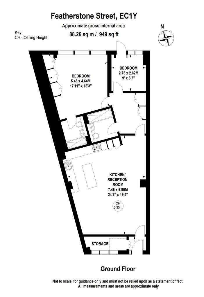 2 bedroom flat to rent - floorplan