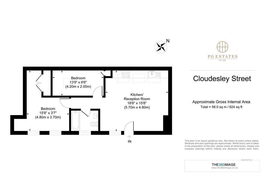 2 bedroom flat to rent - floorplan