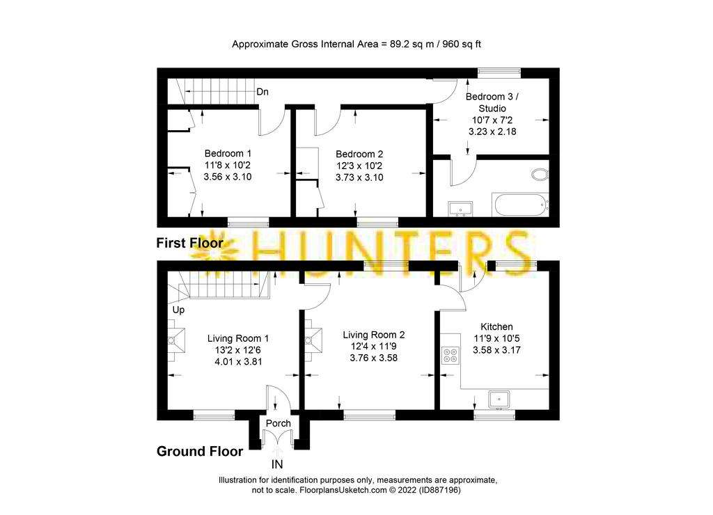 3 bedroom terraced house to rent - floorplan