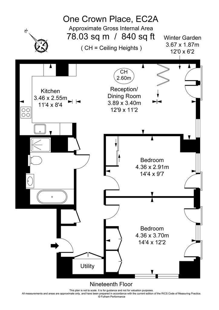 2 bedroom flat to rent - floorplan