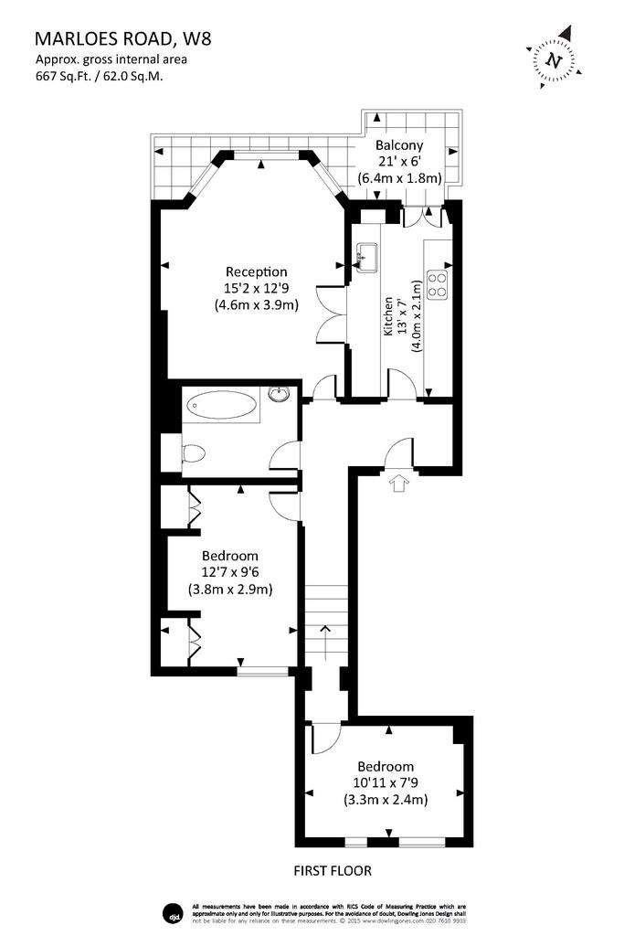 2 bedroom flat to rent - floorplan