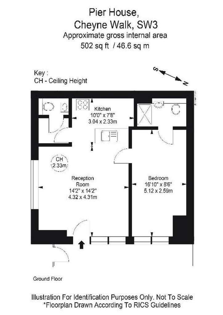 1 bedroom flat to rent - floorplan