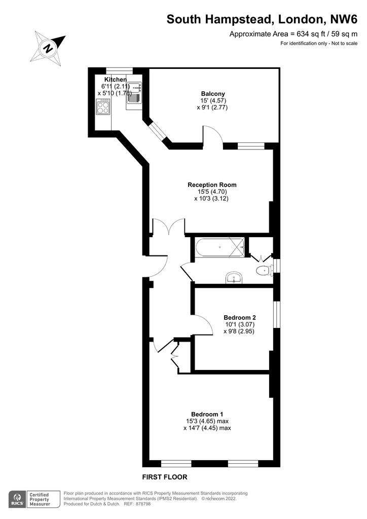 2 bedroom flat to rent - floorplan