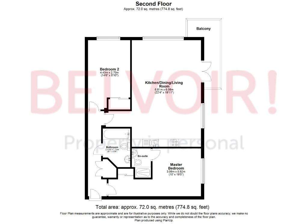 2 bedroom flat for sale - floorplan