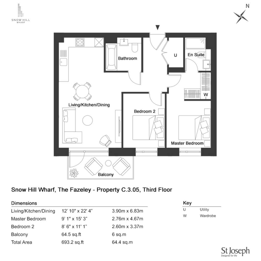 2 bedroom flat to rent - floorplan