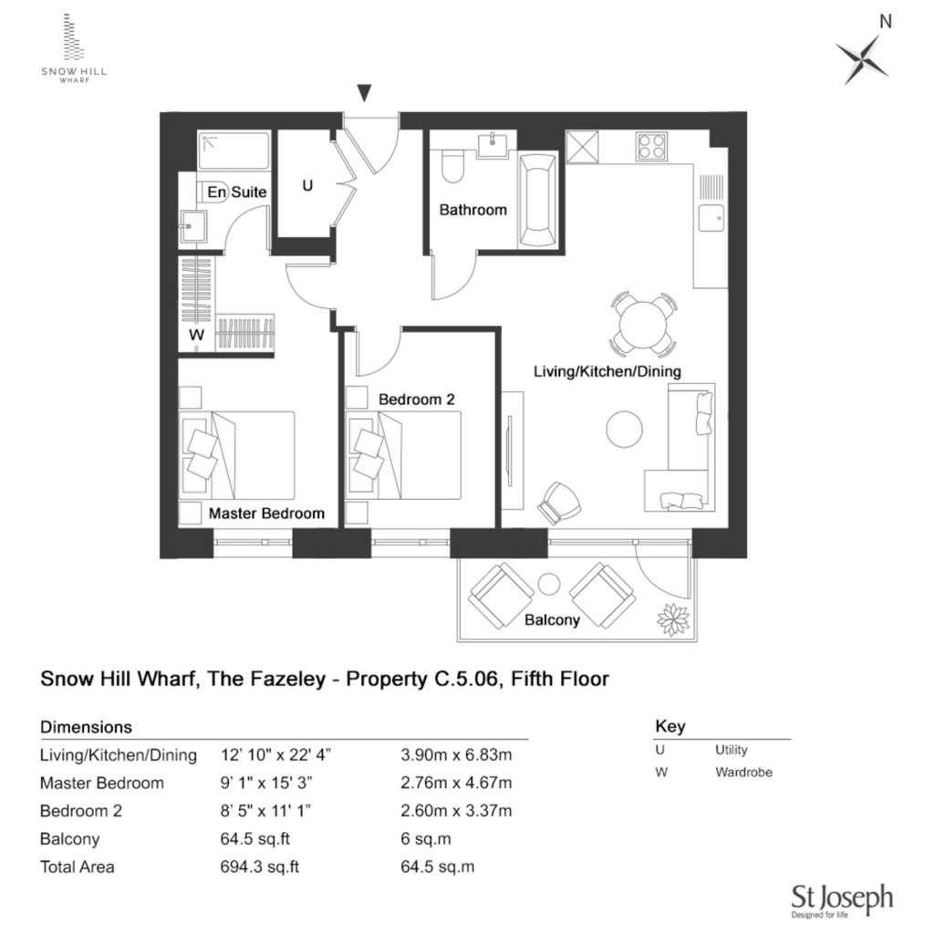 2 bedroom flat to rent - floorplan