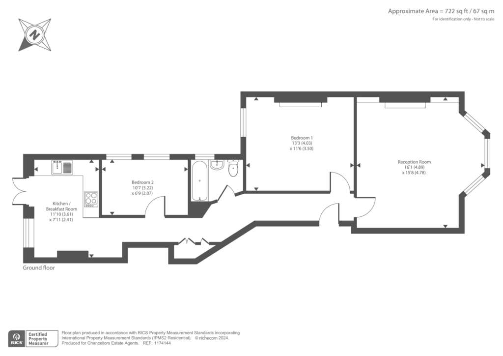 2 bedroom flat to rent - floorplan