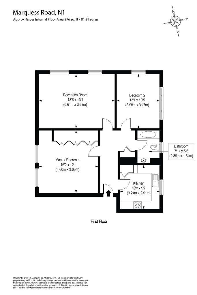 2 bedroom flat to rent - floorplan