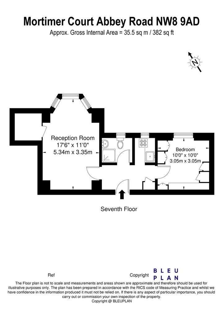 1 bedroom flat to rent - floorplan