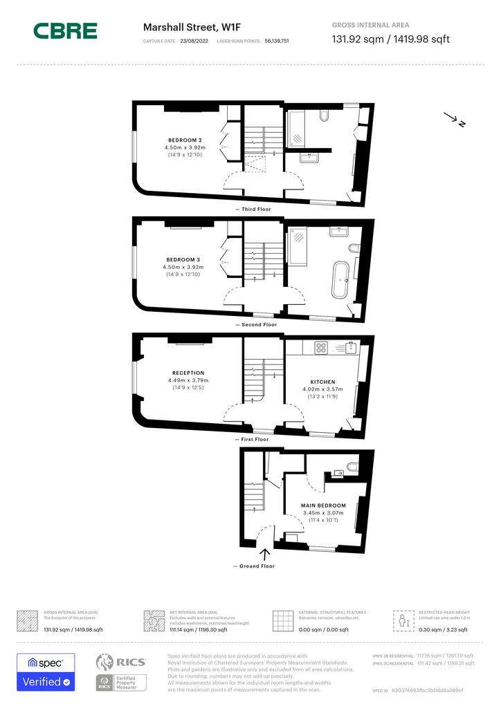 3 bedroom town house to rent - floorplan