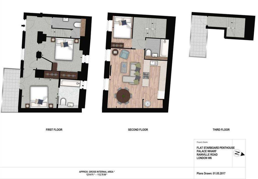 3 bedroom flat to rent - floorplan