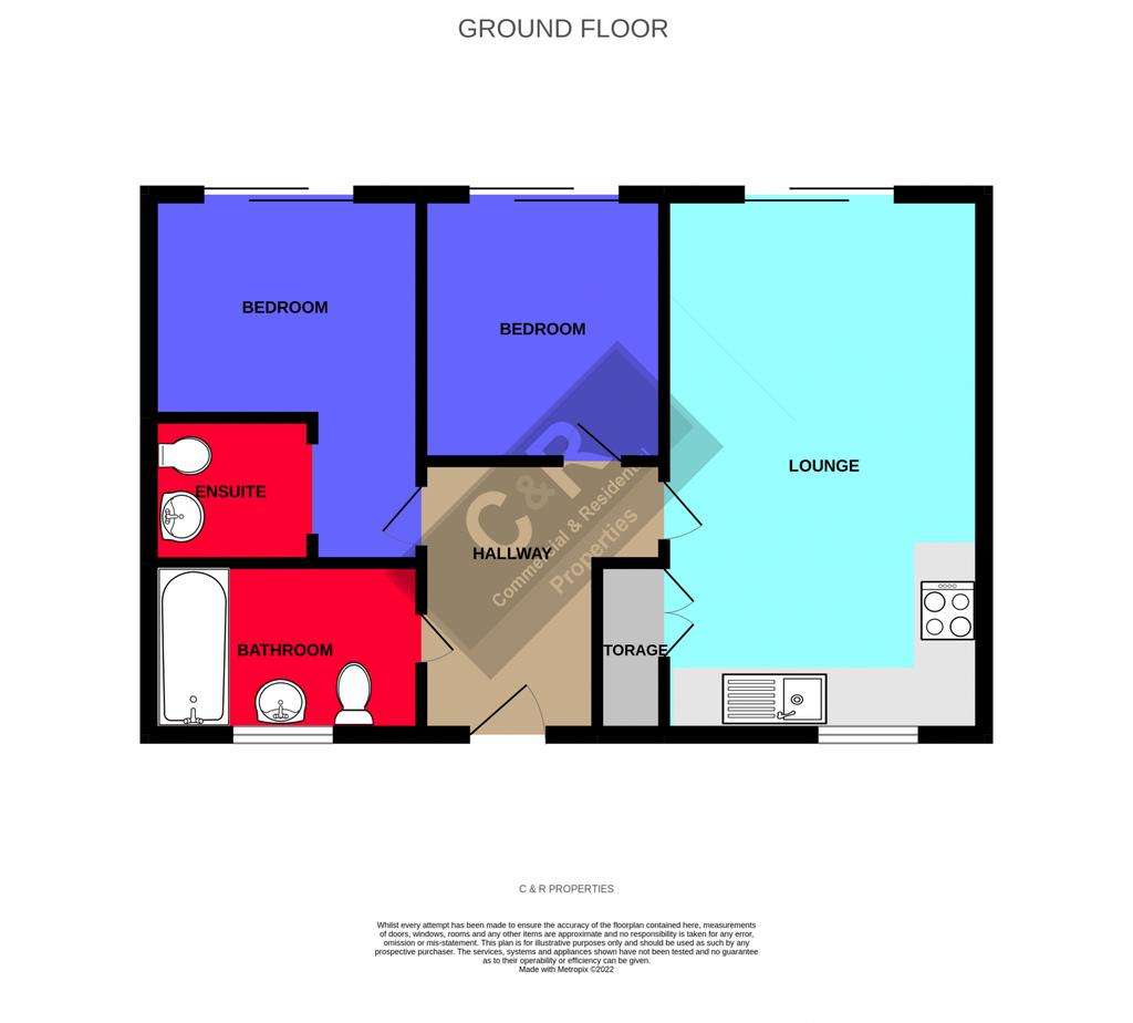 2 bedroom flat to rent - floorplan